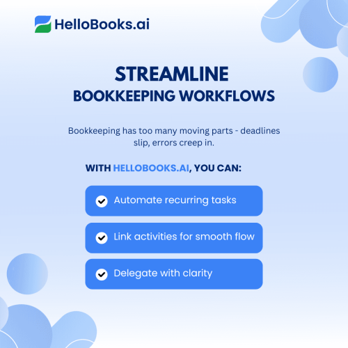 Streamline bookkeeping workflows